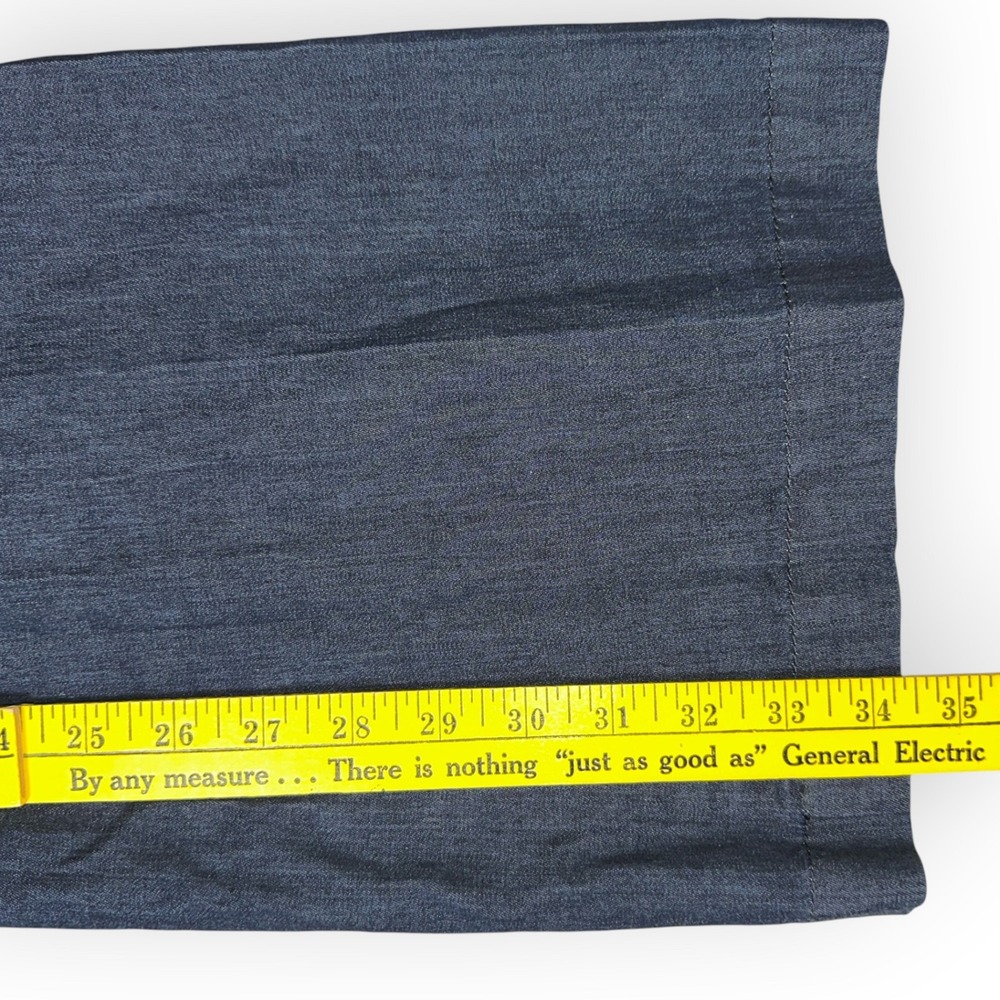 Theory Womens Wide Leg Trousers Indigo Blue Cotton Blend Dress Pants Size 8 - Picture 2 of 11